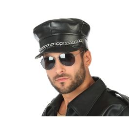 Gorro Motero Simil Cuero Negro - Accesorio para Disfraz de Motero, Policía o Banda de Rock Precio: 4.58999948. SKU: S1122817