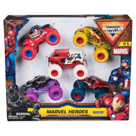 Spin Master SPI681147055612 Pack de 5 Vehículos Die-Cast Marvel 1:64 Monster Jam