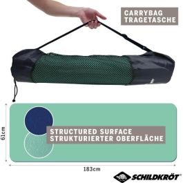 Schildkröt Fitness Bicolor estera de yoga 180 x 61 cm - sin PVC - antideslizante - azul marino/menta