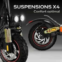 Ezway AUT3700092608951 Patinete eléctrico todoterreno plegable EBOOST GO - 48V 800W, 50 km autonomía, luz de freno e intermitentes