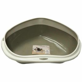 Aime Caja de Arena Corner + Rim para Gatos | Gran Arenero de Plástico con Borde Antiproyecciones | Higiénico y Fácil de Limpiar | 58x48x20.5 cm
