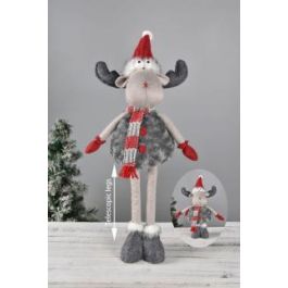 DKD Home Decor Figura Navidad Tradicional Reno Gris Rojo Blanco 14 x 60 x 26 cm Poliester Precio: 11.58999952. SKU: B13XW98EM9