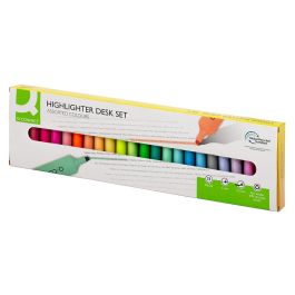 Rotulador Q-Connect Fluorescente Punta Biselada Estuche De Sobremesa 23 Unidades Colores Surtidos