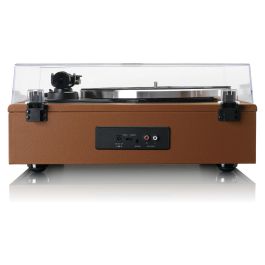 Lenco LS-430BN Tocadiscos de tracción por correa con Bluetooth, 4 altavoces integrados, 33/45 RPM, color marrón