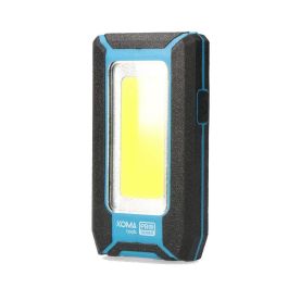 Koma Tools Linterna LED Recargable Profesional 10W 500 Lumens, Batería 3400 mAh, Función Power Bank, IP44, con Gancho e Imán, Autonomía 8h, Color Azul/Negro