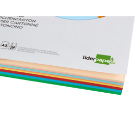 Liderpapel Cartulina A3 180g/m2 10 Colores Surtidos Paquete 100 Hojas