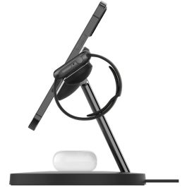 Belkin WIZ017vfBK Cargador Inalámbrico MagSafe 3-en-1 para iPhone 12/13, Auriculares, Smartwatch, Carga Rápida 15W, Negro
