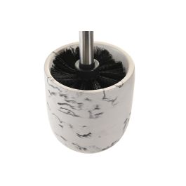 DKD Home Decor Escobillero Moderno Cemento Blanco Negro 10x36x10 cm