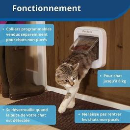 Petsafe Staywell Gatera con chip Microchip para gatos y perros pequeños hasta 8kg - Puerta de 4 vías, Doble Bloqueo anti-intrusos