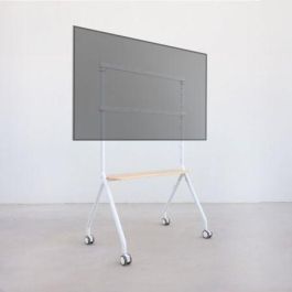 TooQ FS20207M-W Soporte de Suelo con Ruedas para TV/Monitor de 49-80" hasta 50kg, Blanco Haya con bandeja y gestión de cables