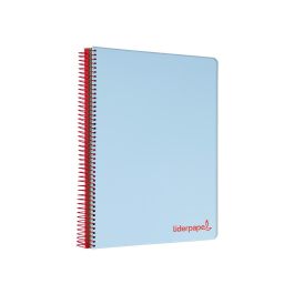 Cuaderno Espiral Liderpapel A5 Micro Wonder Tapa Plastico 120H 90 gr Cuadro 5 mm 5 Bandas 6 Taladros Color Celeste