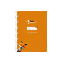 Liderpapel Cuaderno Espiral A5 Tapa Blanda 40 Hojas Cuadro Pautado 5mm Color Naranja