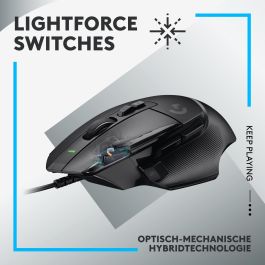 Logitech G502 X Ratón Gaming Cableado con Sensor HERO, 13 Botones Programables, RGB, 25600 DPI