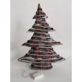 DKD Home Decor Árbol de Navidad Alpina LED Ratán Natural y Rojo, 60 cm Alto. Funciona con 3 Pilas AA. Ideal Decoración Hogar Precio: 15.609. SKU: B15LM9F5DF