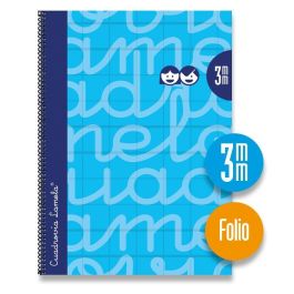 Lamela Cuaderno Espiral 80H Folio 90 gr Cuadrovía 3 mm C-Margen Cubierta Extradura Azul -Paquete 5U- Precio: 25.4999998. SKU: B18TGCS3HD
