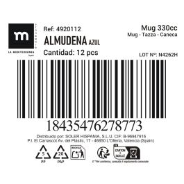 Mug Azul Almudena 330 cc - Inde (36 Unidades) Mug Azul Almudena 330 cc - Inde (36 Unidades)
