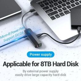 Vention CHIBB - Hub USB 3.0 y Tarjeta de Sonido Externa Estéreo 2 en 1 con 3 Puertos USB y MicroUSB PD Vention CHIBB - Hub USB 3.0 y Tarjeta de Sonido Externa Estéreo 2 en 1 con 3 Puertos USB y MicroUSB PD