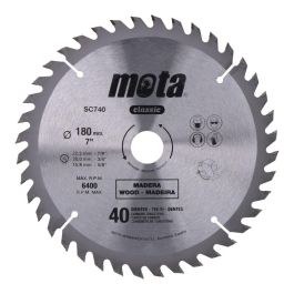 Mota Herramientas Sc740 Sierra circular de widia para madera, Ø180 mm, 40 dientes de carburo de tungsteno