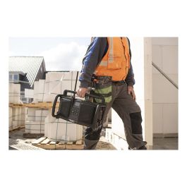 PerfectPro ROCKBULL Radio Portátil 50W, DAB+/FM, Bluetooth, Resistente IP65 a Polvo/Agua/Golpes, Batería 12000mAh 16h, Negro