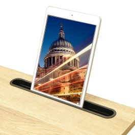 Home Deco Factory Mesa Auxiliar Nate Colección Industriel con Soporte Tablet y Ranuras 48x28x62.5 cm