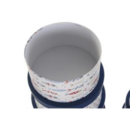 DKD Home Decor Caja de Cartón Colección Costa Peces Tema Atlántico Azul Marino Blanco 37.5x37.5x18 cm Set de 10 DKD Home Decor Caja de Cartón Colección Costa Peces Tema Atlántico Azul Marino Blanco 37.5x37.5x18 cm Set de 10