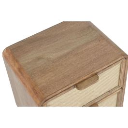 DKD Home Decor Rufur25 Mesita de Noche Urban Marron Mango y Yute 40 x 30 x 45 cm