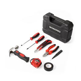 Workpro Juego de Herramientas 8 Piezas con Cutter, Destornilladores, Alicate Universal, Martillo, Cinta Métrica y Comprobador de Corriente Precio: 14.58999971. SKU: B1DL9DWBFF