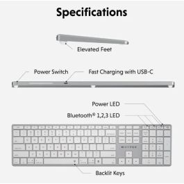Hyper HyperSpace Next Teclado Inalámbrico Bluetooth Nordic con Retroiluminación y Carga USB-C