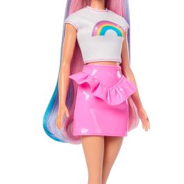 Barbie Muñeca Pelo Arcoíris Brillante JJP07 Mattel