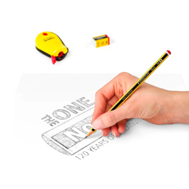 Staedtler Lápices de Grafito Noris N.2 HB Blister Promocional 120 Aniversario 3 uds + Afilalapiz con deposito