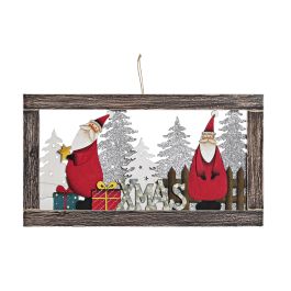 DKD Home Decor Decoración Pared Navidad Tradicional Cuadro Papa Noel Regalos Madera Cuerda Blanco Rojo 36x20x1.5 cm (2 Unidades) Precio: 15.11532. SKU: B1BA7XYWK9