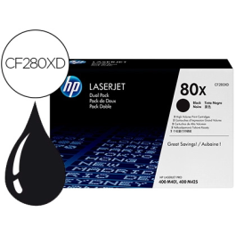 HP Cartucho de Toner CF280XD Negro Alto Rendimiento Pack 2 Unidades, 13.800 Páginas Precio: 461.50000039. SKU: B19SMLBXF6