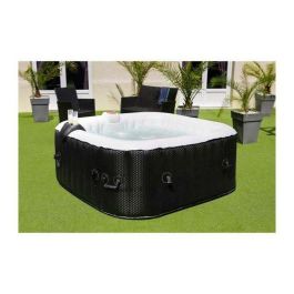 Sunspa Spa Hinchable Cuadrado para 6 Personas, 1.85 x 0.65 m, 130 Microjets, Motor Integrado, 800 Litros