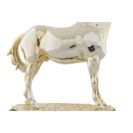 DKD Home Decor Figura de Caballo para Decoración del Hogar de Resina, Dorado y Negro, Largo 11.5 x Alto 26 x Ancho 30 cm