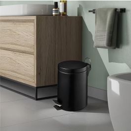 Confortime Cubo Basura Metal con Pedal 3 Litros Negro