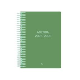 Agenda Escolar Liderpapel 25-26 Espiral Classic Verde Semana Vista A5 Bilingüe Papel Fsc 70 gr