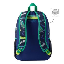 Totto Mochila Morral Kong Lab L MJ04KLB003-2410-8JDL, Azul Marino, Poliéster, Acolchada, Bolsillos Laterales