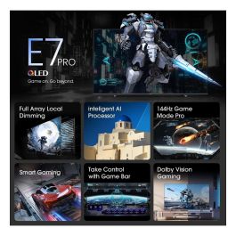 Hisense 100E77NQ PRO - Televisor 254cm/100" (100 Pulgadas) 4K Ultra HD QLED Smart TV, 144 Hz, HDR10+, Dolby Vision IQ, 4x HDMI 2.1, Bluetooth, WiFi, Negro