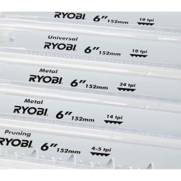 RYOBI 6 Hojas abigarradas de madera y metal para sierra de sable