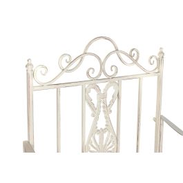 DKD Home Decor Silla Terraza y Jardín Metal Blanco Desmontable 52x98x63.5 cm Altura Asiento 46 cm