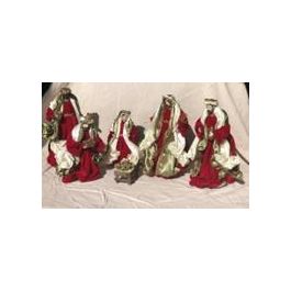 DKD Home Decor Nacimiento Navidad Moderna Rojo Verde Blanco Poliester 48 x 28 x 90 cm