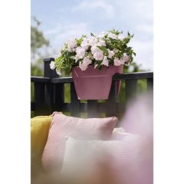 Elho Vibia Campana Flower Bridge 40 Maceta para Balcón Exterior Dusty Pink - L 26 x An 39 x Al 22 cm