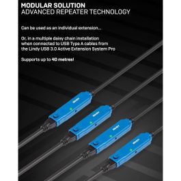 Cable USB LINDY 43380 Azul