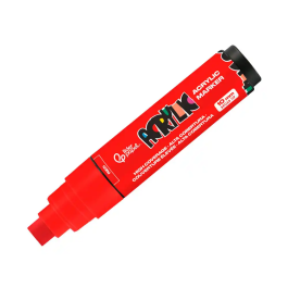 Liderpapel Rotulador Acrylic Base Agua Todo Tipo de Superficie Punta Rectangular 10 mm Rojo