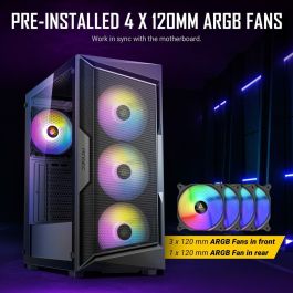 Antec AX61 Elite Midi Tower Negro PC Caja de Ordenador con ventiladores de 120 mm y soporte para 2.5/3.5”