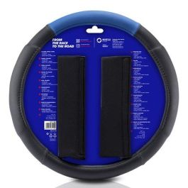 Sparco SPC1111KAZ Funda Volante y Almohadillas Universales Negro-Azul | Juego Antideslizante Lavable 100% Poliéster Sparco SPC1111KAZ Funda Volante y Almohadillas Universales Negro-Azul | Juego Antideslizante Lavable 100% Poliéster