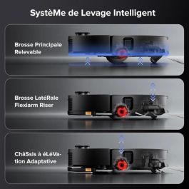 Roborock ROB1742563566143 Robot Aspirador Saros 10 Negro - 22.000 Pa - Antienredos DuoDivide - Diseño ultrafino - Cepillo FlexiArm