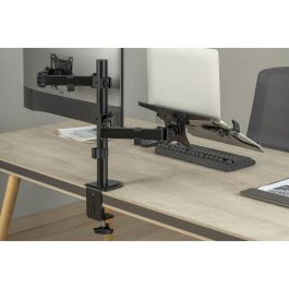 Digitus DA-90436 Soporte de Escritorio para Monitor 17-32" y Portátil, 9KG, VESA 75x75/100x100, Ajustable, Negro