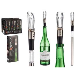 Enfriador, Decantador y Aireador de Vino Kinvara 2.6x2.6x37 cm - Transparente/Acero/Negro/Blanco (12 Unidades) Precio: 106.69000034. SKU: S3609330