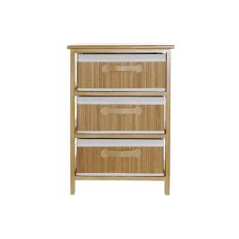 DKD Home Decor Cajonera Bambú Natural 3 Cajones 32 x 63 x 42 cm